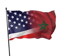 Drapeau du Maroc 3 x 5 pieds, couleurs vives et résistant à la décoloration, bannières murales pour extérieur et intérieur