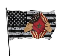 Drapeau du Maroc Blood Inside Me, 3 x 5 pieds, couleurs vives et résistant aux UV, bannières murales pour l'extérieur et l'intérieur