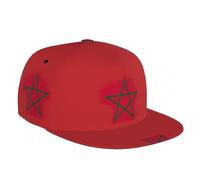 Drapeau du Maroc Casquette Snapback réglable, casquette de baseball unisexe Hip Hop avec bord rock classique Trucker noir, noir, taille unique, Noir , Taille unique