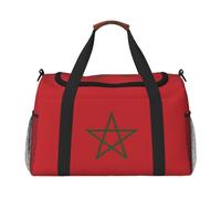 Drapeau du Maroc : c'est un sac de voyage à main avec une grande capacité et multifonctionnel, un incontournable pour les voyages en plein air