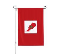 Drapeau du Maroc décoratif double face 71 x 102 cm, bannière d'extérieur toutes saisons pour porche, terrasse, jardin