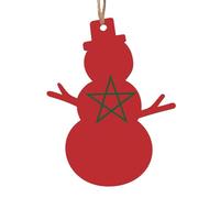 Drapeau du Maroc Décorations de Noël en bois imprimées - Pour décoration de vacances à faire soi-même, idéal pour les pendentifs d'arbre de Noël