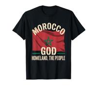 Drapeau du Maroc Dieu Patrie The People National Pride Heritage T-Shirt