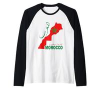 Drapeau du Maroc Dima Maghreb Carte du Maroc Manche Raglan