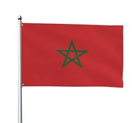 Drapeau du Maroc Drapeaux, drapeaux décoratifs d'extérieur 0,9 x 1,5 m 100% polyester drapeaux à l'extérieur du drapeau tous temps, la couleur est lumineuse et facile à estomper, séchage rapide.