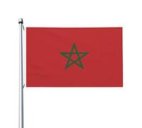 Drapeau du Maroc Drapeaux, drapeaux décoratifs d'extérieur 0,9 x 1,5 m 100% polyester drapeaux à l'extérieur du drapeau tous temps, la couleur est lumineuse et facile à estomper, séchage rapide.