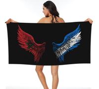 Drapeau du Maroc Et du Honduras Serviette De Plage, Portable Serviettes De Piscine Microfibre Serviette De Voyage pour Douche Spa Natation 80X130Cm