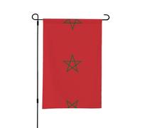 Drapeau du Maroc - Grand drapeau de jardin pour l'extérieur - Double face - Avec motif imprimé complet