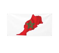 Drapeau du Maroc imprimé à suspendre, bannière décorative résistante aux intempéries pour une utilisation romantique de vacances