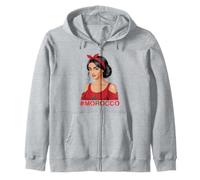 Drapeau du Maroc Messy Bun Girl Racines marocaines Sweat à Capuche