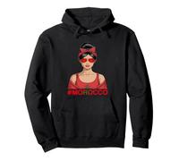 Drapeau du Maroc Messy Bun Girl Racines marocaines Sweat à Capuche