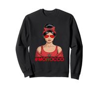 Drapeau du Maroc Messy Bun Girl Racines marocaines Sweatshirt
