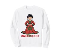 Drapeau du Maroc Messy Bun Girl Racines marocaines Sweatshirt