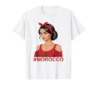 Drapeau du Maroc Messy Bun Girl Racines marocaines T-Shirt