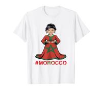 Drapeau du Maroc Messy Bun Girl Racines marocaines T-Shirt
