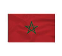 Drapeau du Maroc Moroccan flag 3x5FT -(90x150cm) Indoor/Outdoor Quality Polyester with Vivid Color and Brass Grommets Decorations Drapeau Maroc