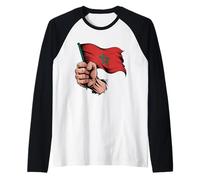 Drapeau du Maroc Motif Main de Poing Patrimoine marocain Manche Raglan
