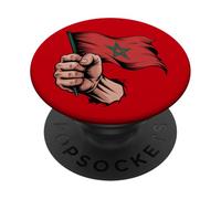 Drapeau du Maroc Motif Main de Poing Patrimoine marocain PopSockets PopGrip Adhésif
