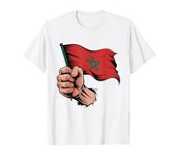 Drapeau du Maroc Motif Main de Poing Patrimoine marocain T-Shirt