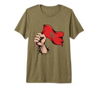 Drapeau du Maroc Motif Main de Poing Patrimoine marocain T-Shirt Haut de Gamme