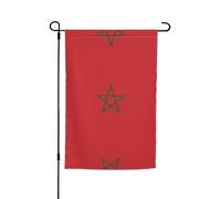 Drapeau du Maroc pour décoration de jardin, 30,5 x 45,7 cm, 100 % fibre de polyester, tissu épais, universel pour toutes les saisons