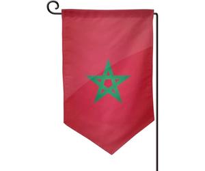 Drapeau du Maroc pour jardin, 32 x 46 cm, bannière décorative de bienvenue pour la famille, à placer à l'extérieur, dans la cour ou sur la boîte aux lettres. Impression recto verso, taille unique, car