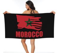 Drapeau du Maroc Serviette De Plage, Légère Serviettes De Piscine Séchage Rapide Couverture De Plage pour Douche Natation Voyages 80X130Cm