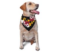 Drapeau du Maryland Écharpe Triangulaire Lavable Triangle pour Chiens Doux Et Confortable Chiens Bandana Foulards Petite, Moyenne Et Grande Taille