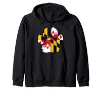 Drapeau du Maryland Motif Pattes d'animaux Sweat à Capuche