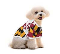 Drapeau du Maryland T-shirt pour chien - Gilet pour animal domestique et élastique - Pour chiens et chats - Joli pull respirant et doux - Taille S