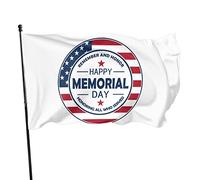 Drapeau du Memorial Day 3x5 pieds Bannière Affiche Toile de fond décorative Décoration murale Polyester S'applique au jardin Cour Maison Dindoor Extérieur