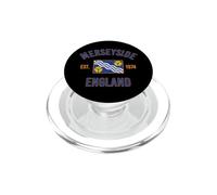 Drapeau du Merseyside Angleterre établi en 1974 PopSockets PopGrip pour MagSafe