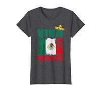 Drapeau du Mexique Jour de l'Indépendance Mexicaine Mexicano Mexicana Pride T-Shirt, Femme, Chiné Foncé, S