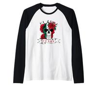 Drapeau du Mexique Jour de l'Indépendance Mexique Mi Amor Crâne Roses Manche Raglan