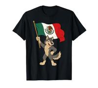 Drapeau du Mexique Loup Gris Fierté Mexicaine Cinco De Mayo T-Shirt