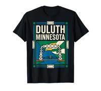 Drapeau du Minnesota Duluth - Pont élévateur aérien - Art Vintage T-Shirt