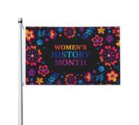 Drapeau du Mois de l'histoire des femmes, drapeau extérieur double face, bannière, drapeau de jardin, décoration de cour avec œillets en laiton, 90 x 150 cm