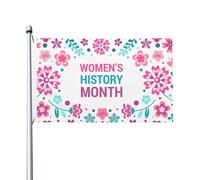 Drapeau du Mois de l'histoire des femmes, drapeau extérieur double face, bannière, drapeau de jardin, décoration de cour avec œillets en laiton, 90 x 150 cm