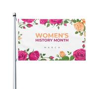Drapeau du Mois de l'histoire des femmes, drapeau extérieur double face, bannière, drapeau de jardin, décoration de cour avec œillets en laiton, 90 x 150 cm