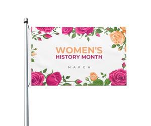 Drapeau du Mois de l'histoire des femmes, drapeau extérieur double face, bannière, drapeau de jardin, décoration de cour avec œillets en laiton, 90 x 150 cm