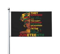 Drapeau du Mois de l'histoire des Noirs de la femme africaine Juneteenth 90 x 150 cm, résistant à la décoloration, pour extérieur, intérieur, maison, jardin, cour, panneau décoratif