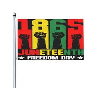 Drapeau du Mois de l'histoire des Noirs de la Liberté Juneteenth 1865 91 x 152 cm, résistant à la décoloration, pour l'extérieur et l'intérieur, pour la maison, le jardin, la cour, panneau décoratif