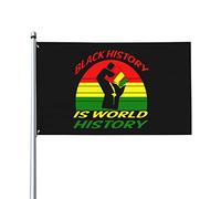 Drapeau du mois de l'histoire noire 0,9 x 1,5 m d'un côté extérieur ferme cour signe jardin drapeau décoratif avec œillets en laiton