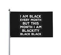 Drapeau du mois de l'histoire noire 0,9 x 1,5 m d'un côté extérieur ferme cour signe jardin drapeau décoratif avec œillets en laiton