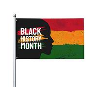 Drapeau du mois de l'histoire noire 0,9 x 1,5 m d'un côté extérieur ferme cour signe jardin drapeau décoratif avec œillets en laiton