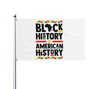 Drapeau du mois de l'histoire noire 0,9 x 1,5 m d'un côté extérieur ferme cour signe jardin drapeau décoratif avec œillets en laiton