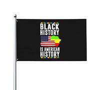 Drapeau du mois de l'histoire noire 0,9 x 1,5 m d'un côté extérieur ferme cour signe jardin drapeau décoratif avec œillets en laiton
