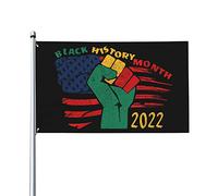 Drapeau du mois de l'histoire noire 0,9 x 1,5 m d'un côté extérieur ferme cour signe jardin drapeau décoratif avec œillets en laiton