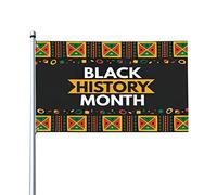 Drapeau du mois de l'histoire noire 0,9 x 1,5 m d'un côté extérieur ferme cour signe jardin drapeau décoratif avec œillets en laiton