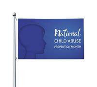 Drapeau du mois de sensibilisation à la maltraitance des enfants 3x5 pieds double face en plein air pour les événements de célébration Décoration de fête de vacances Bannière en polyester Drapeaux de